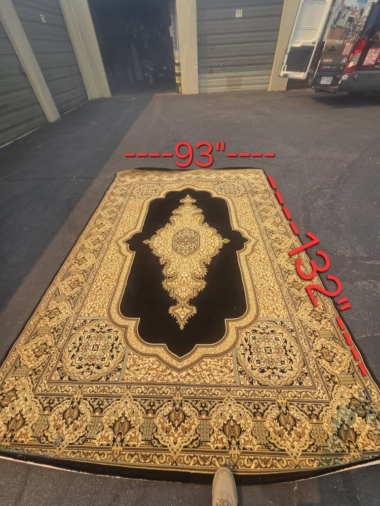 Starline Carpet Black Area Rug - 78" x 93" Made in Turkey, High-Density Design