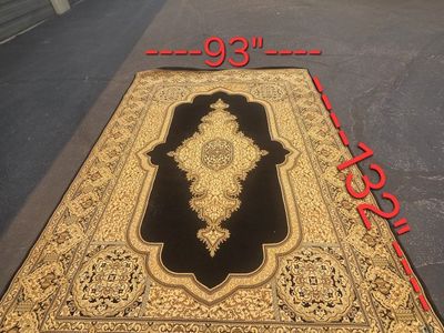 Starline Carpet Black Area Rug - 78" x 93" Made in Turkey, High-Density Design