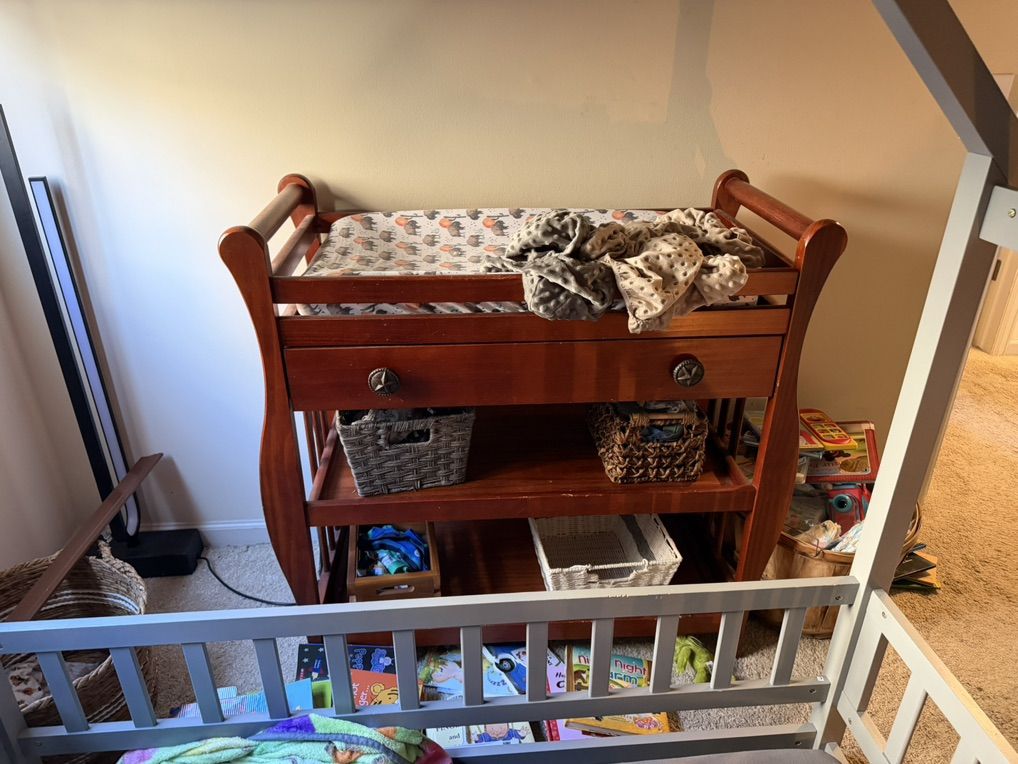 Western Antique Changing Table And Storage