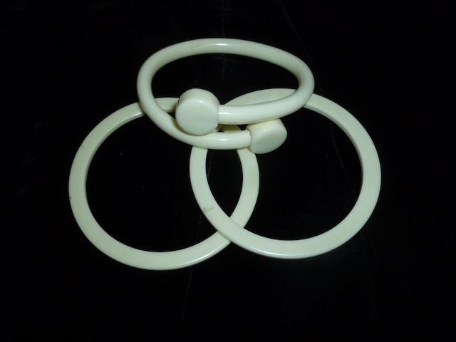 Beautiful Ivory Colored Bangle Style Bracelets - 1940's