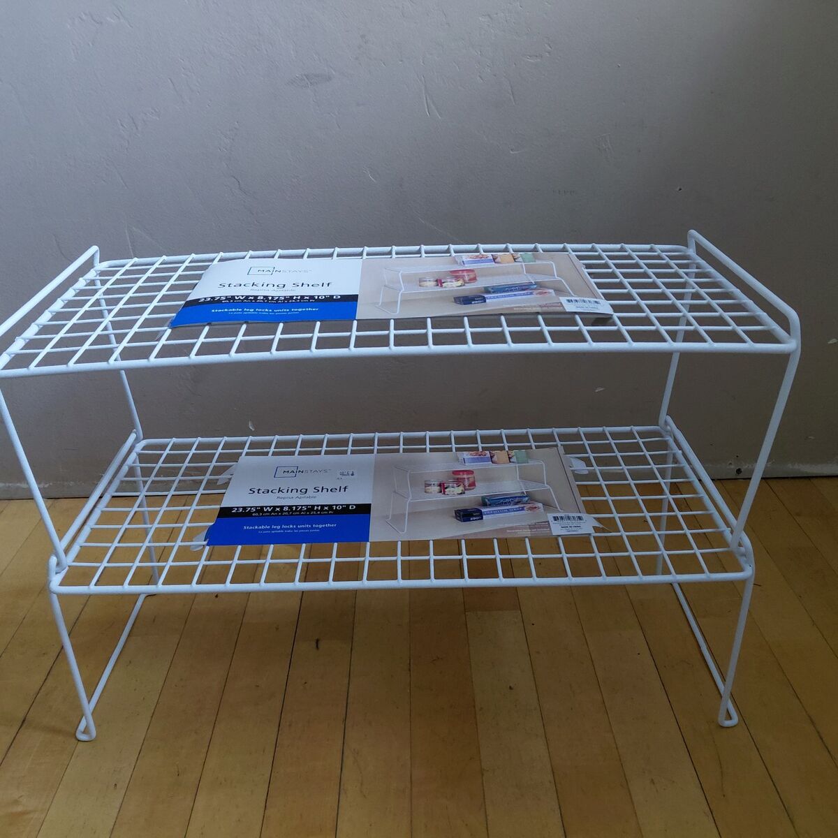 Mainstays White Stacking Storage Shelf