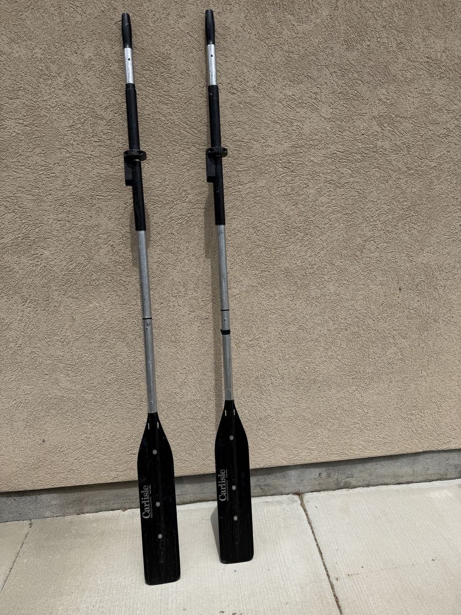Carlisle Oars Paddles - 2-Pack, 2-Piece Breakdown Design, Black & Silver