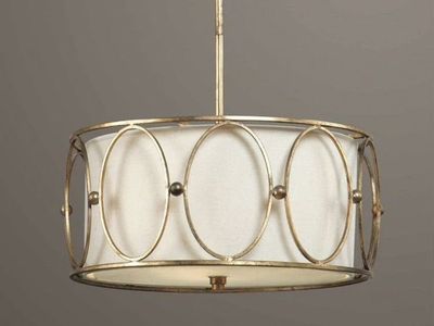 Oval chandelier brass