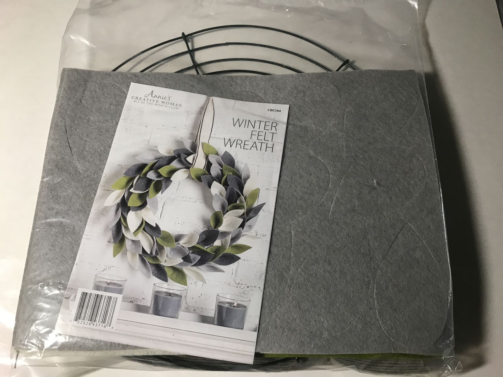 Winter Felt Wreath Kit Annie’s Creative Woman of the Month Club CWC184 12 Inches, NIP