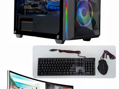 Skytech Prebuilt Gaming PC Setup - GTX 1650, 24GB RAM, 500GB SSD, Curved Monitor, Keyboard & Mouse