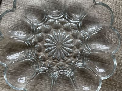 Vintage Anchor Hocking Clear Glass Deviled Egg