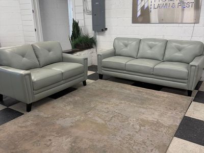 COSTCO ATMORE TOP GRAIN LEATHER SOFA & LOVESEAT SET!!
