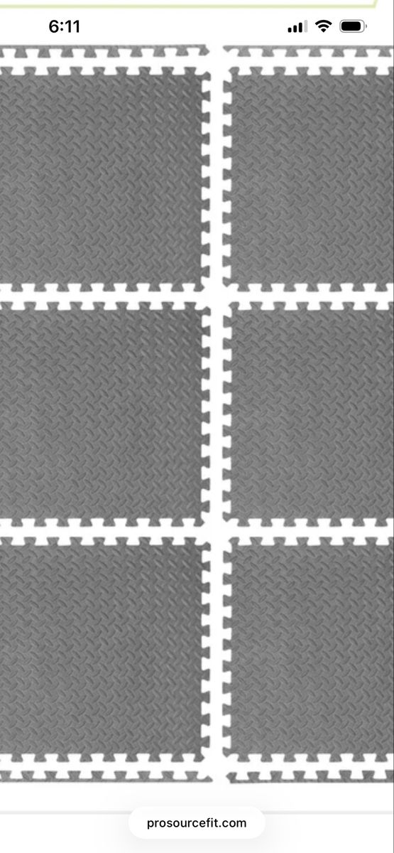 ProsourceFit Exercise Puzzle Mat 1/2" Thick Grey 48 sq ft Interlocking Foam Tiles New