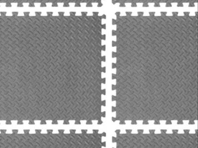 ProsourceFit Exercise Puzzle Mat 1/2" Thick Grey 48 sq ft Interlocking Foam Tiles New