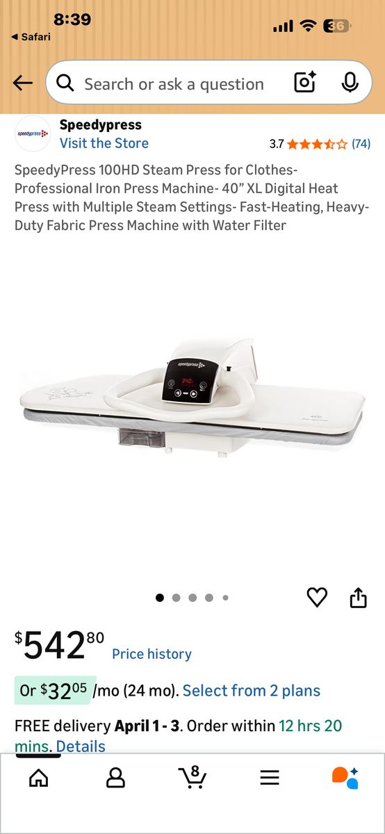 Speedypress 40" Professional Steam Iron