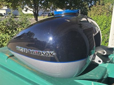 Harley Davidson Motorcycle Gas Fuel Tank Black and Silver