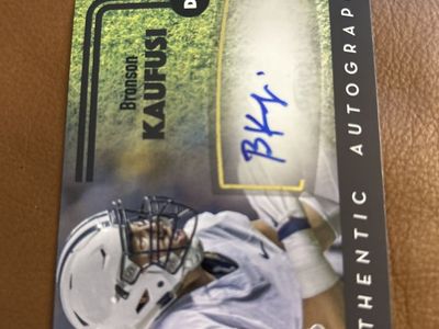BYU Cougars Hand Signed 2016 SAGE Rookie Bronson Kaufusi Authentic Autograph Football Card - DE Hit Series