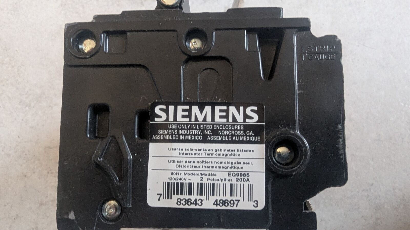 Siemens EQ9985 200A Main Breaker
