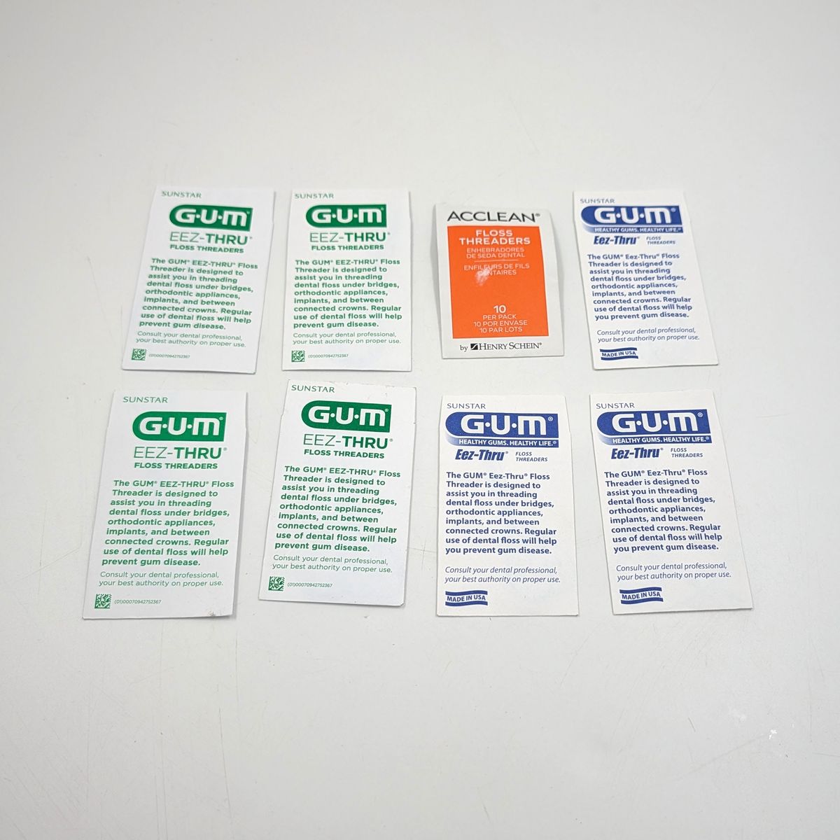 GUM EEZ Thru Floss Threaders 8 Pack NEW