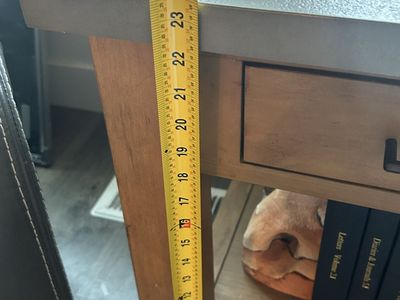 Wooden End Table with Drawer & Concrete Top - 24"H x 24"W x 16"D