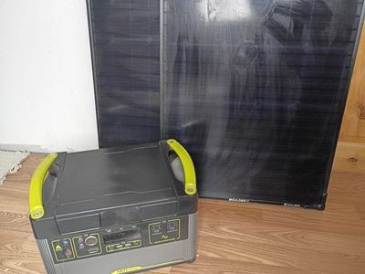 Goal Zero solar power bank and pannels