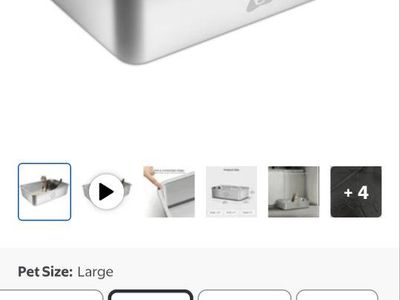 PtLom Large Stainless Steel High-Sided Cat Litter Box - 23.6"x15.7"x5.9" Cat Litter Pan