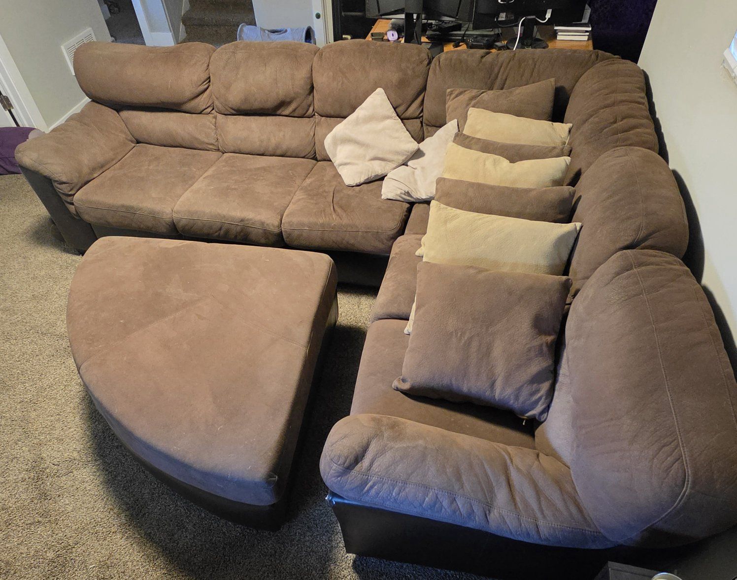 Brown Sectional Couch with Chaise