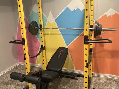 Power Rack for sale with bench, bar and weights