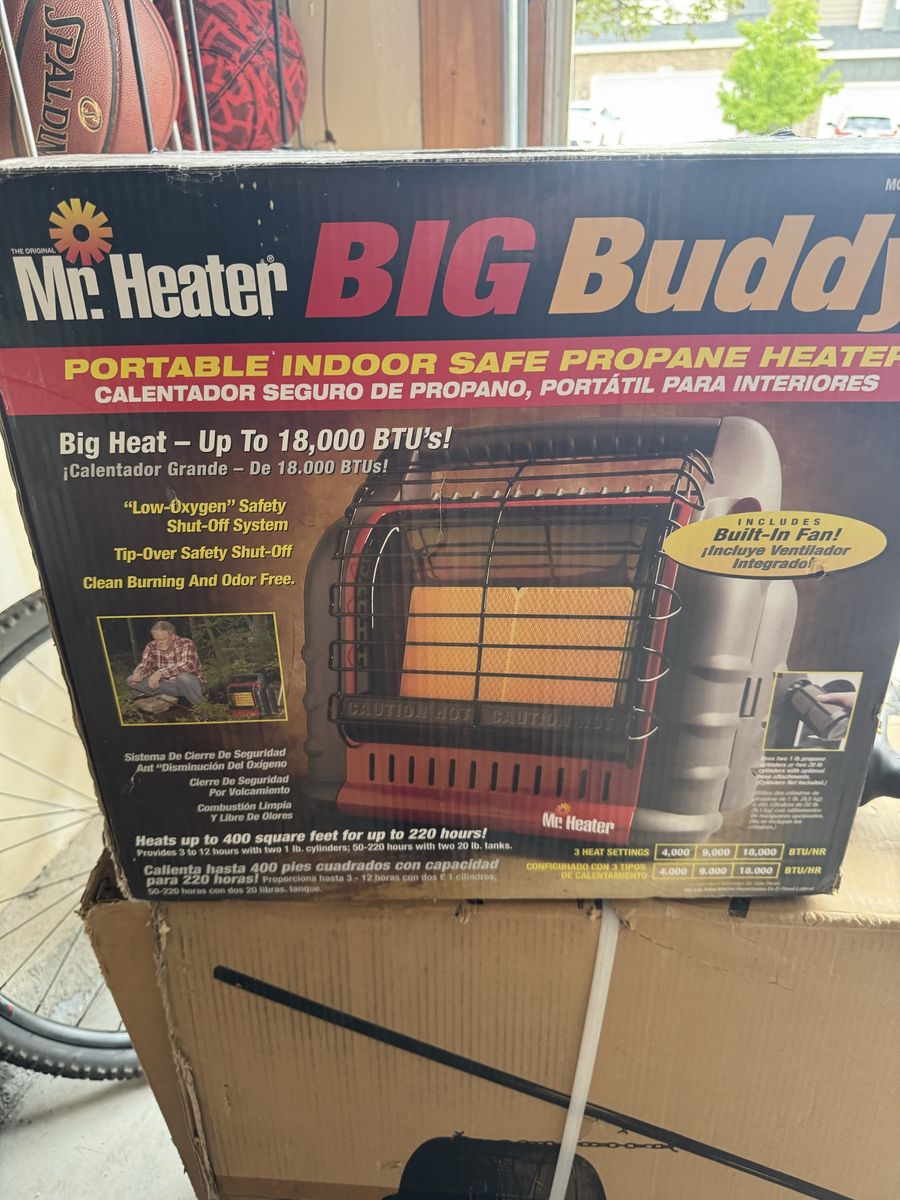 Mr. Heater Big Buddy MH18B Portable Indoor Safe Propane Heater 18,000 BTU w/ Fan