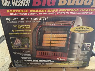 Mr. Heater Big Buddy MH18B Portable Indoor Safe Propane Heater 18,000 BTU w/ Fan