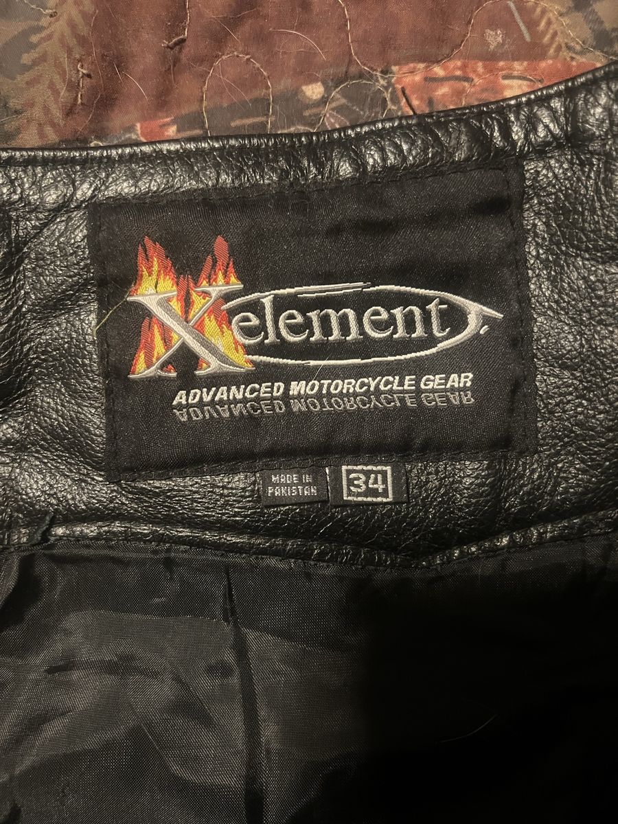 Xelement Leather Motorcycle Chaps - Size 34 (Adjustable Lace Back)