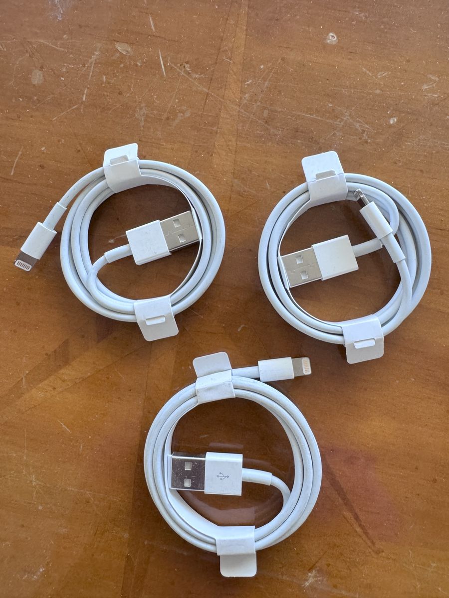 White USB Lightning Charging Cables $4 each