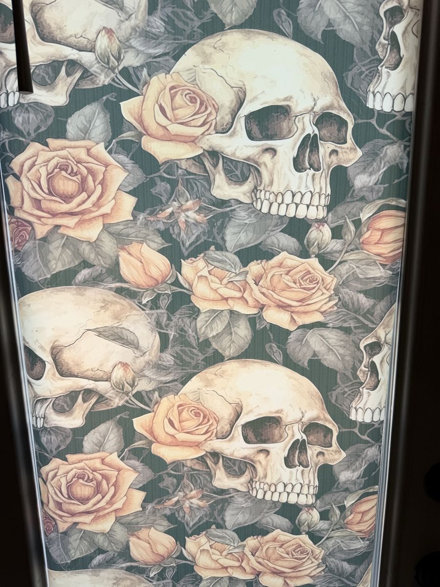 Gothic Skulls and Roses Wall Art Print Window Cling