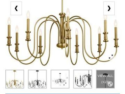 Kichler Karthe 52471NBP 9-Light Oversized Chandelier - Natural Brass Finish, New