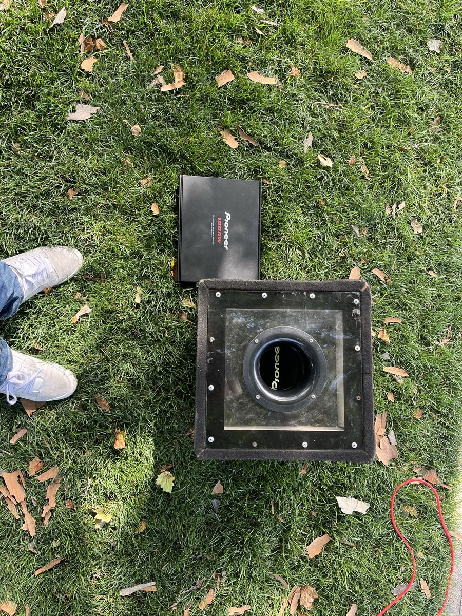 Pioneer 1000W Car Subwoofer & Amp - Used, Clear Enclosure