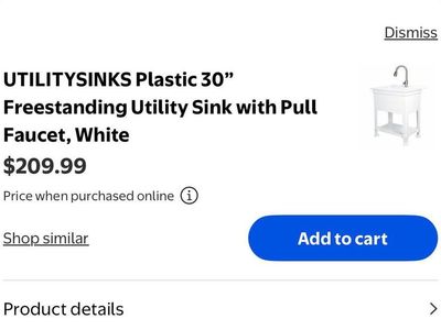 UTILITYSINKS Plastic 30" Freestanding Utility Sink with Pull Faucet, White