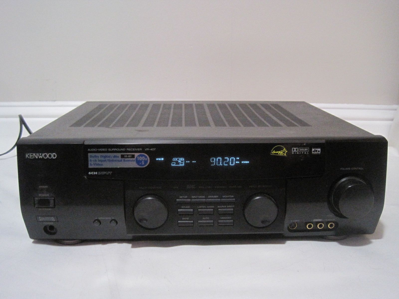 Kenwood VR-407 Home Theater AV Receiver Black 500-Watt 5.1-Ch Surround Sound