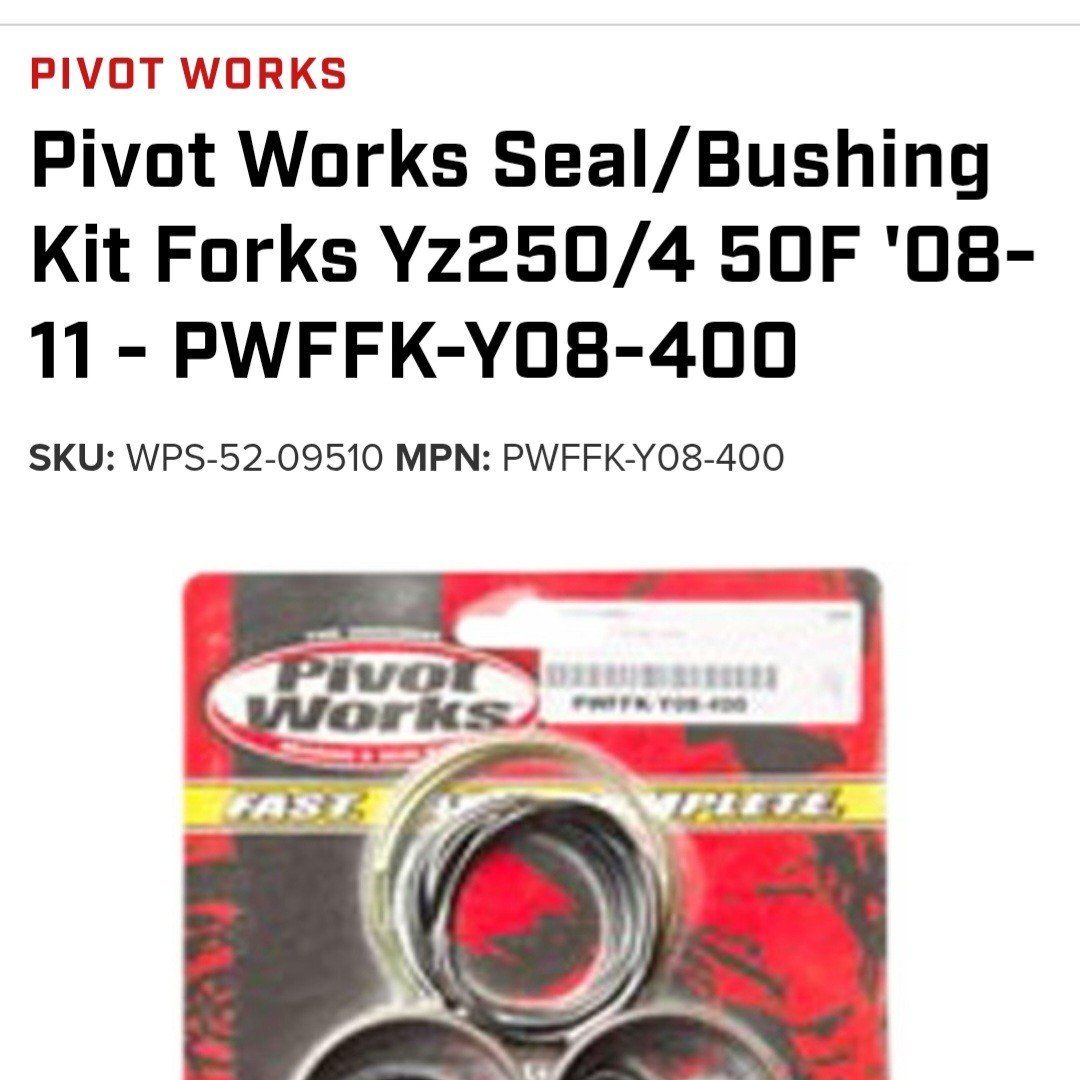 NEW  Seal/Bushing Kit Forks Yz250/4 50F '08