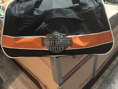 Harley-Davidson Motorcycles Black & Orange Duffel Bag Travel Gym Carry-on