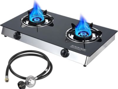 Llamaviva 2 Burner Propane Stove, High Output Gas Cooktop with Tempered Glass Surface, Portable Double Burner Gas Stove
