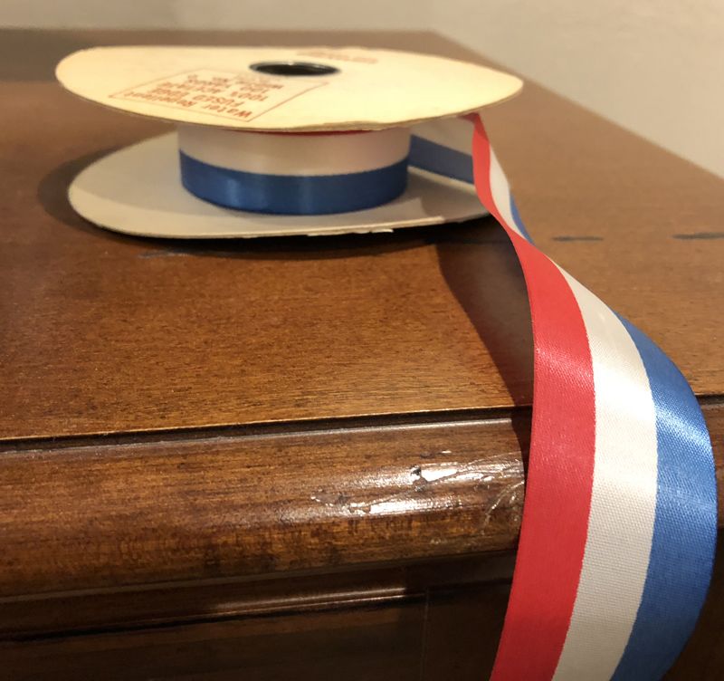 Vintage Patriotic Red, White & Blue Striped Ribbon