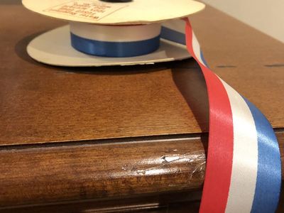 Vintage Patriotic Red, White & Blue Striped Ribbon