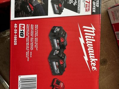 Milwaukee XC6.0 High Output batteries with charger