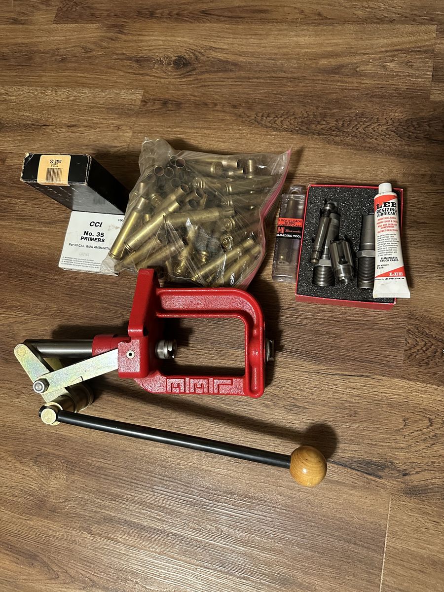 Lee 50 bmg reloading press w/ extras 