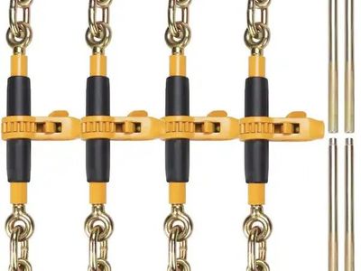 SKYSHALO Ratchet Chain Binder, 3/8in.-1/2in. Heavy Duty Load Binders,G80 Hooks 12000 lbs Secure Load Limit,Anti-skid Handle,4 Pc