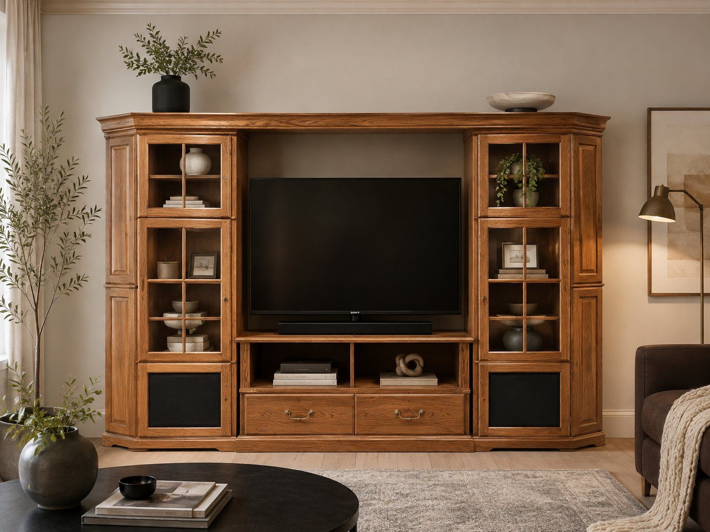 Entertainment center and curio