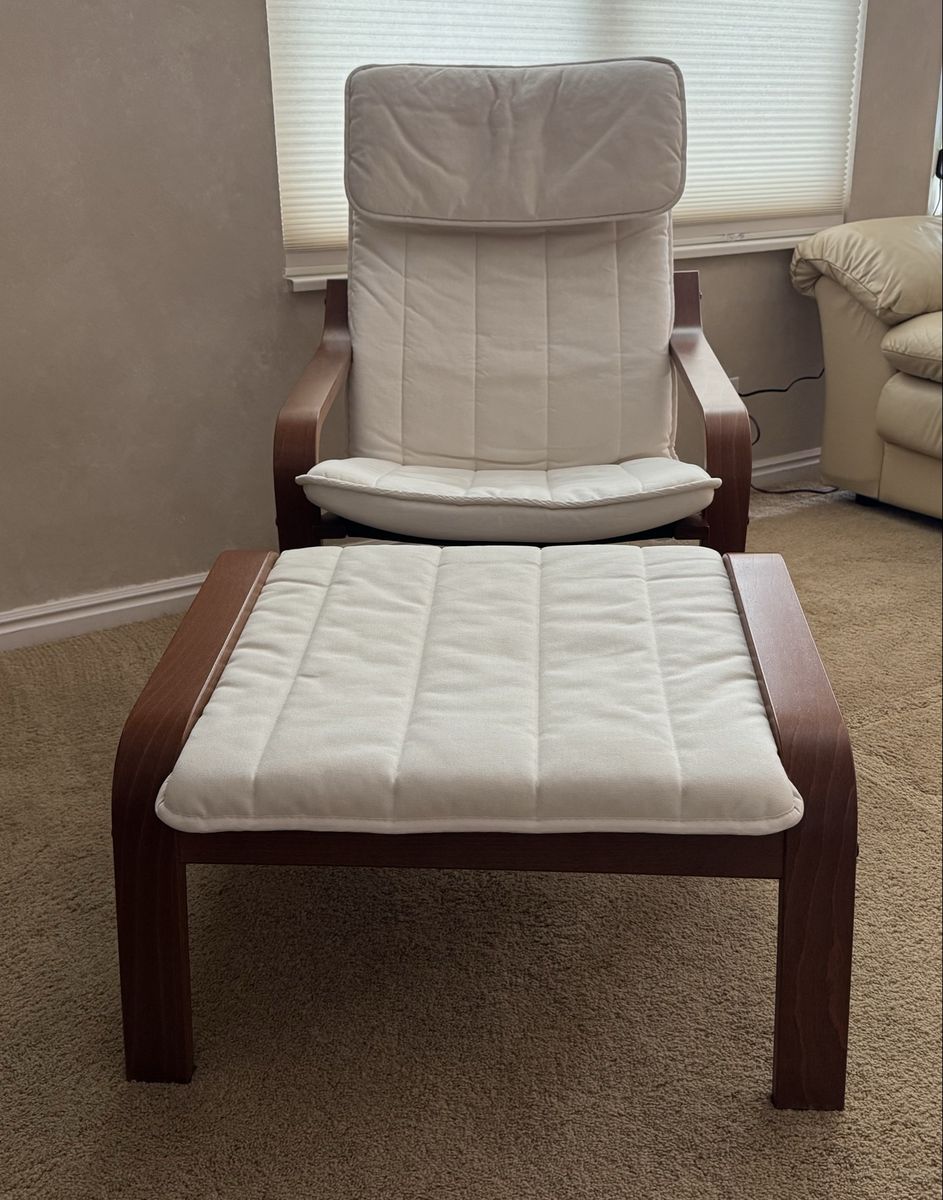IKEA Poäng Chair and Matching Ottoman 