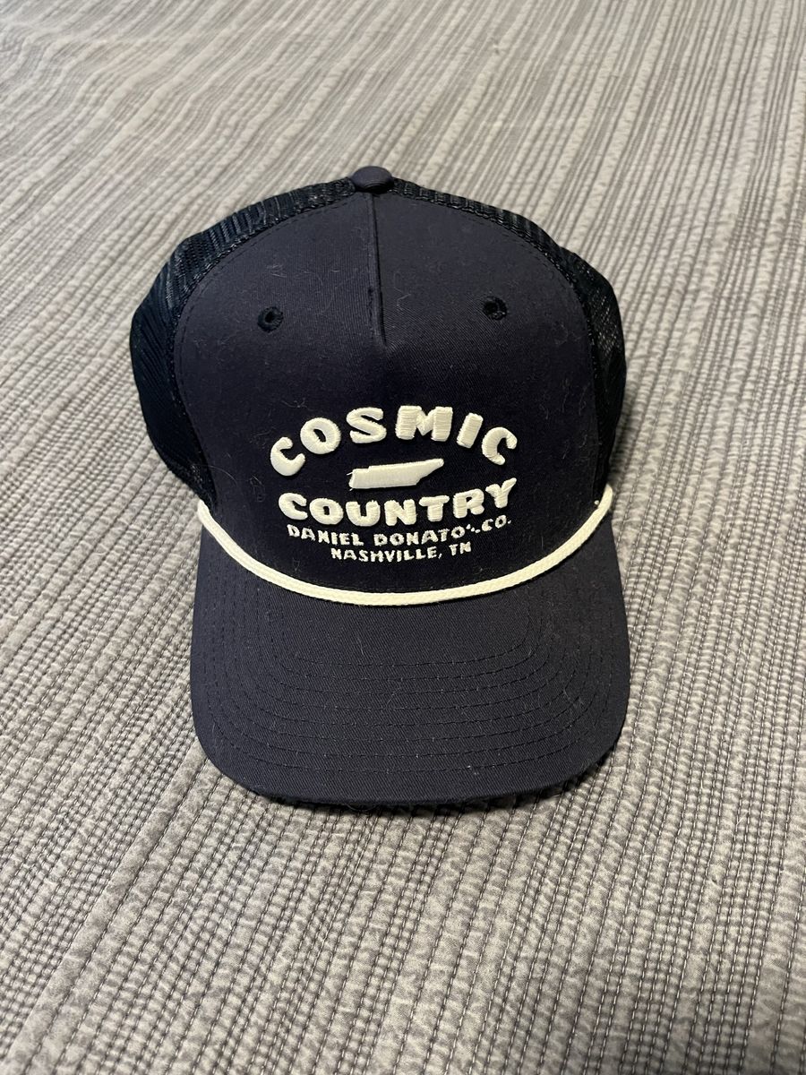 Cosmic Country Daniel Donato Nashville TN Trucker Hat Snapback Mesh Black/White