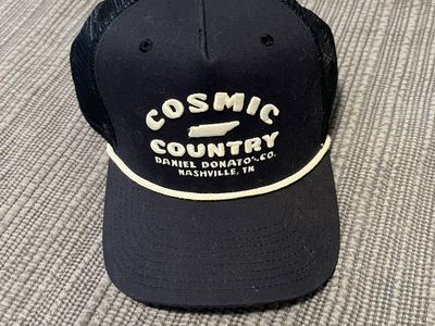 Cosmic Country Daniel Donato Nashville TN Trucker Hat Snapback Mesh Black/White