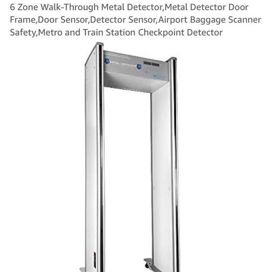 Metal Defender 6-Zone Walk-Through Security Metal Detector Frame with Caster Wheels
