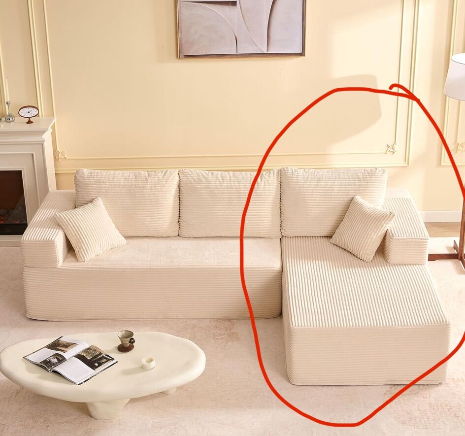 New White Side Chaise Of A Cloud Couch Sofa