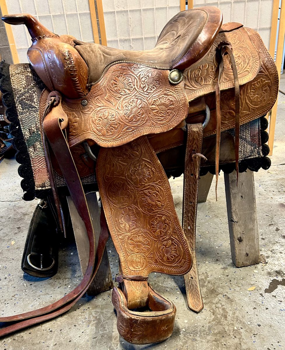 Rocking P Leather Western Saddle