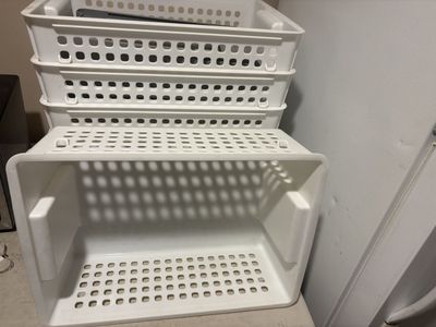Rubbermaid Sliding Storage Basket Tote Set Organizer Drawers