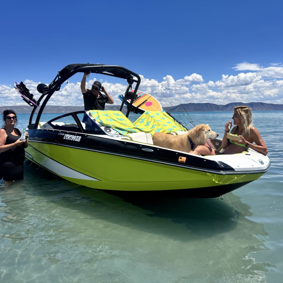 2014 Scarab 195 HO - Wake Edition Jet Boat - Black/Yellow with Trailer