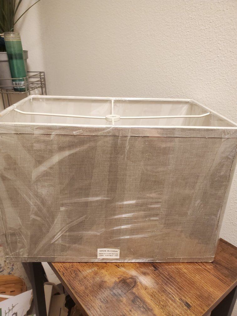 2 Lampshades Clean! Tan/Grey NEW! FCFS